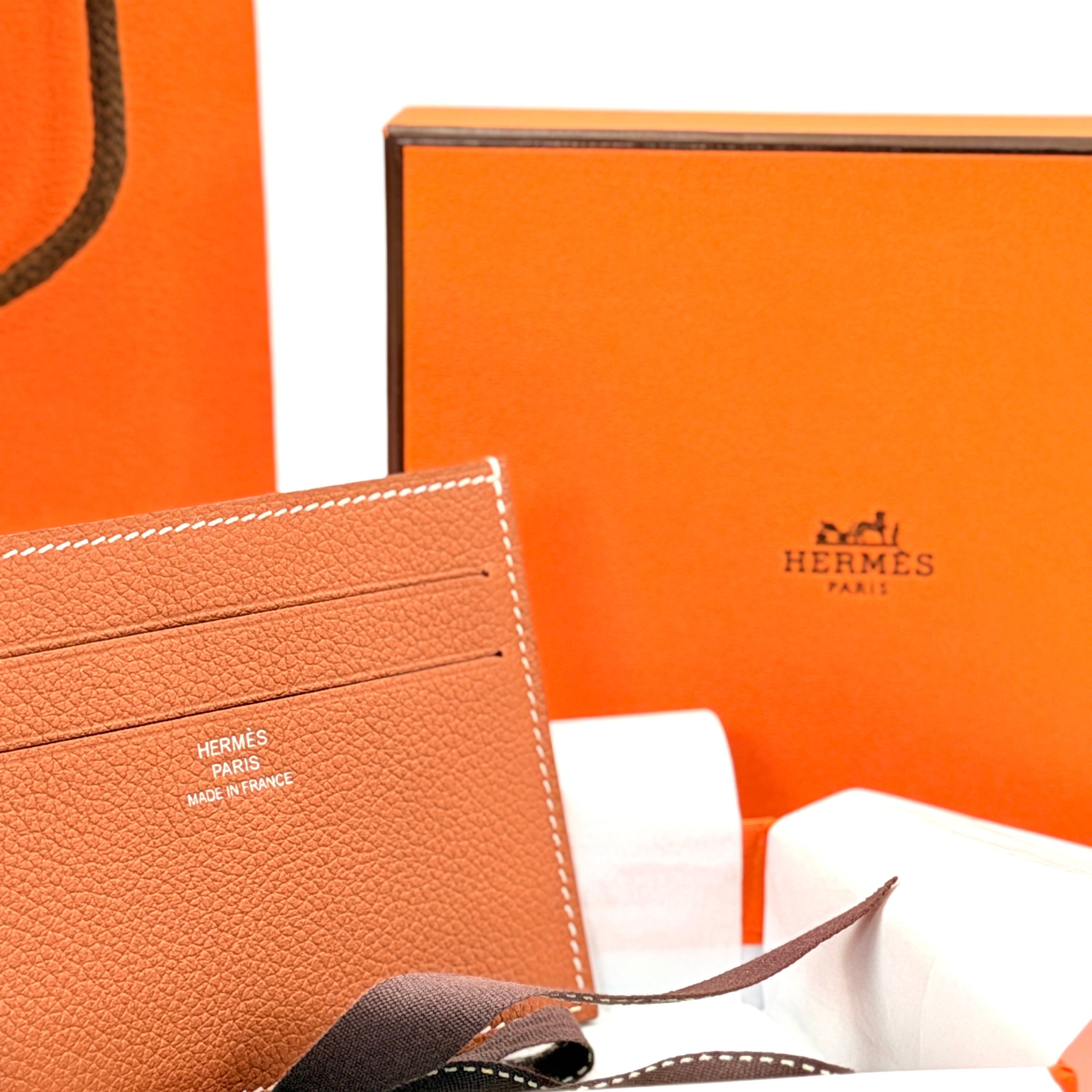 Hermes Citizen Twill Card Holder – Evercolor Gold