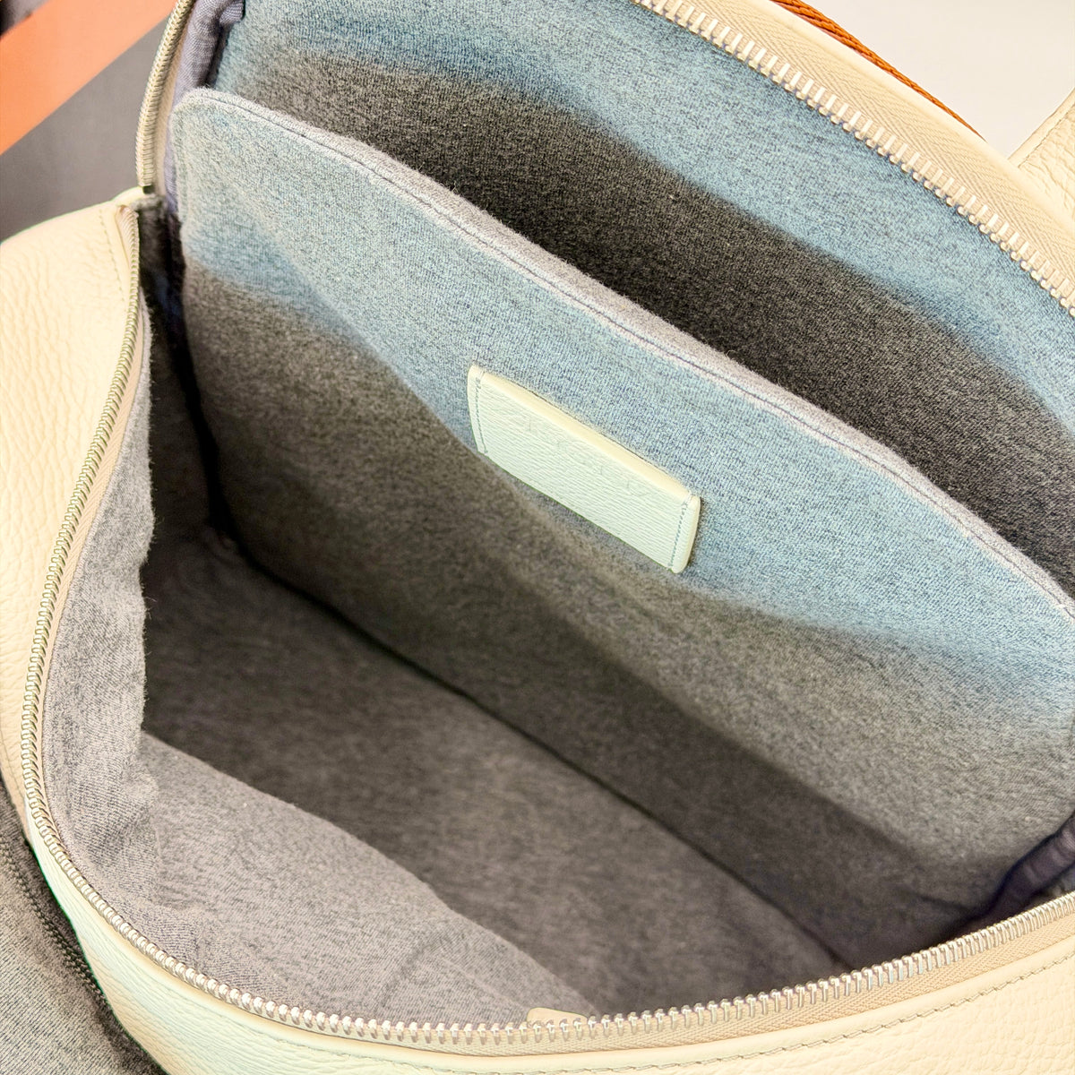 ZEGNA Deerskin Hoodie Backpack – Off White – Made in Italy