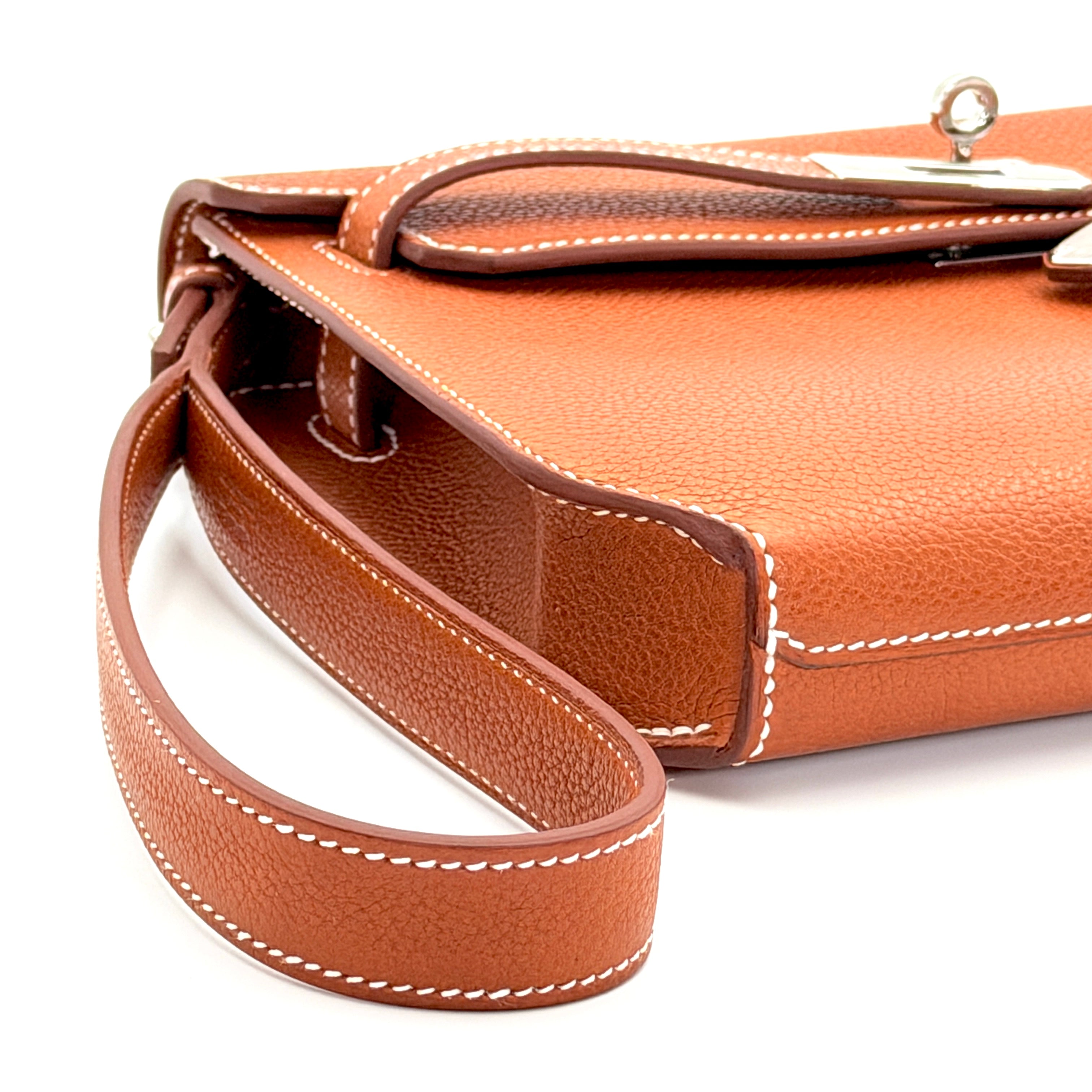 Hermès Kelly Depeches 25 Pouch Barenia Fauve PHW