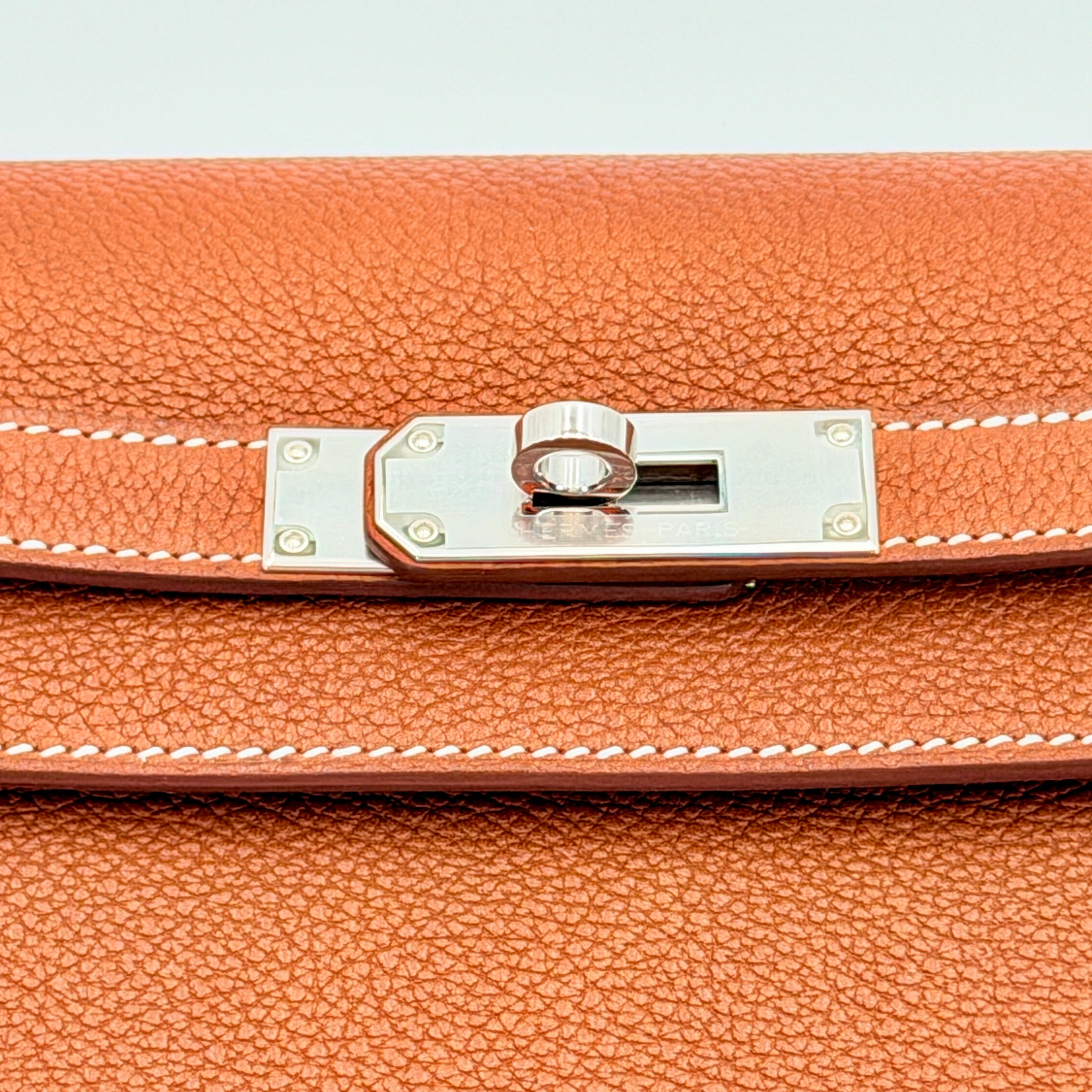 Hermès Kelly Depeches 25 Pouch Barenia Fauve PHW
